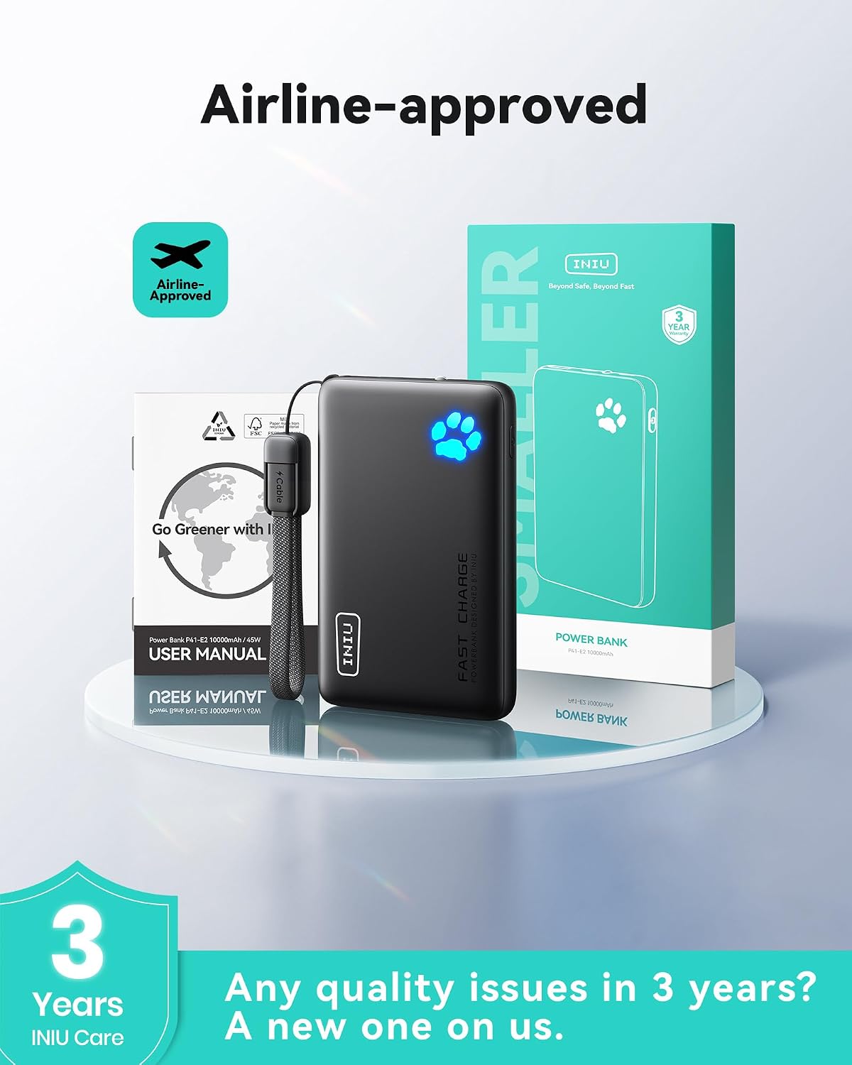 INIU 10000mAh 45W Fast Charging Portable Charger, Smaller Travel Power Bank - Image 7