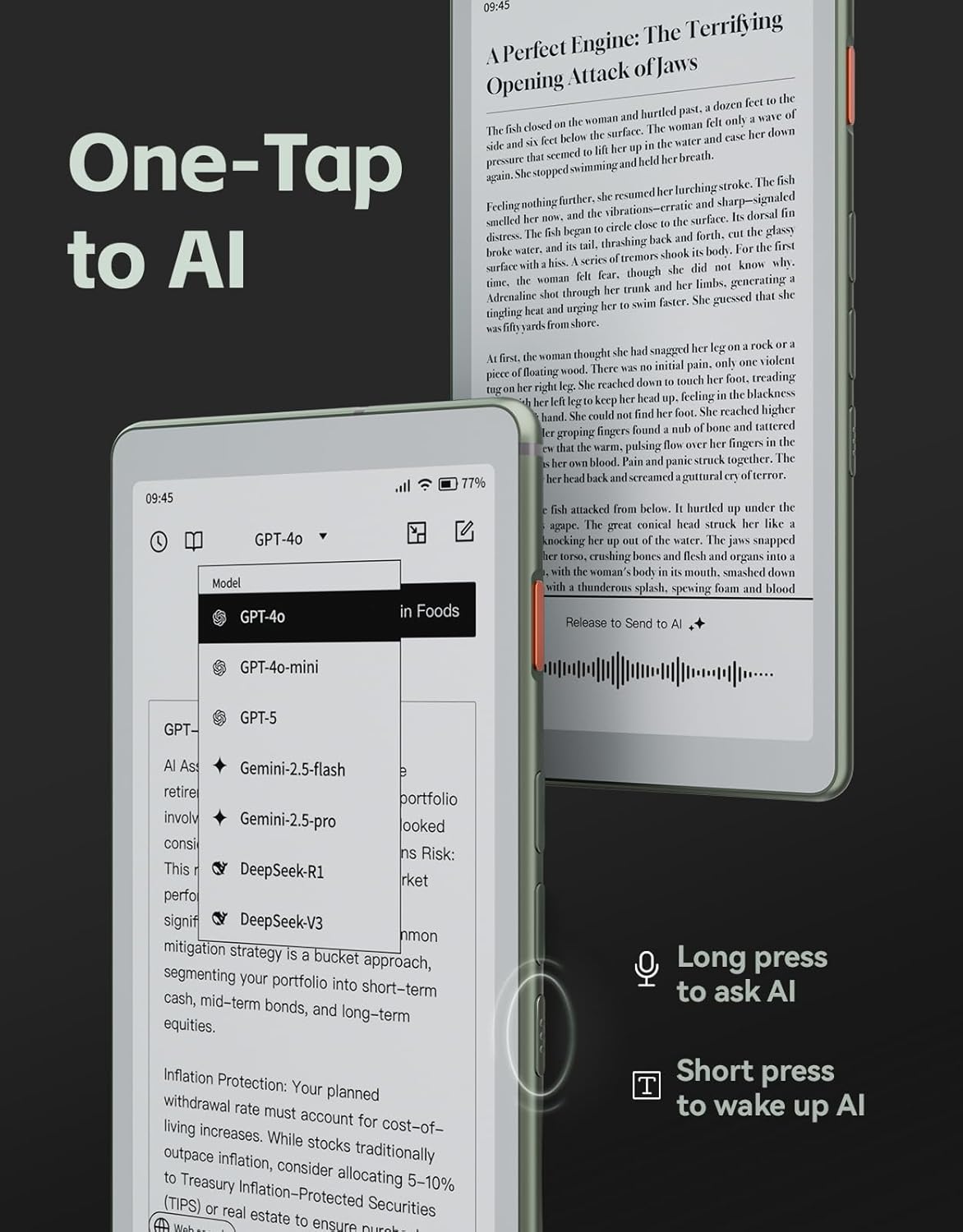 VIWOODS AiPaper Reader 6.13" Pocket E-Reader, AI Button, 4G, Android - Image 4